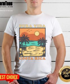 Cool Costa Rica travel t-shirt featuring 'Pura Vida' slogan, perfect souvenir for Central America adventures.
