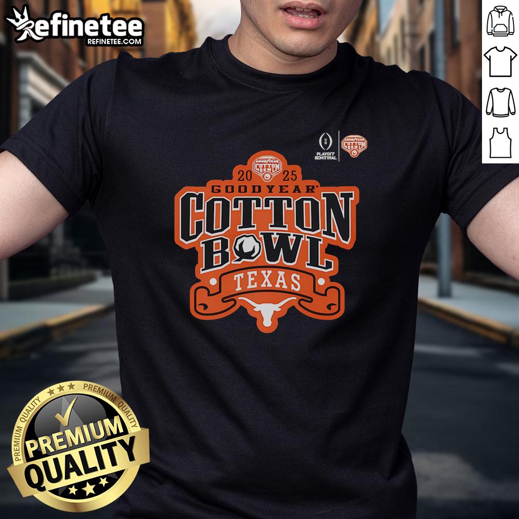 Good Texas Longhorns 2025 Goodyear Cotton Bowl T Shirt Good Texas Longhorns 2025 Goodyear Cotton Bowl T-Shirt featuring vibrant team colors and logo, perfect for fans.