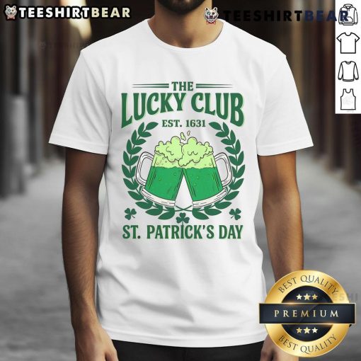 Good The Lucky Club St Patrick's Day beer drinking T-shirt with festive green design and playful graphics for celebration.
