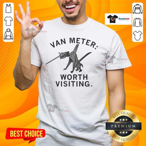 Good Van Meter Worth Visiting Heavyweight T-Shirt featuring a stylish design, perfect for casual wear and showcasing local pride.