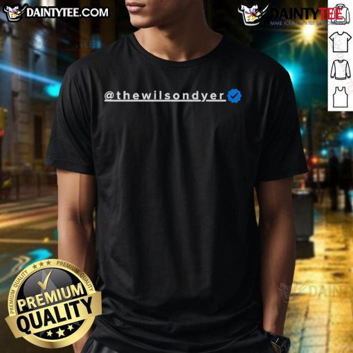 Good Wilson Dyer Social Handle T-Shirt featuring a stylish design and vibrant colors for casual wear.