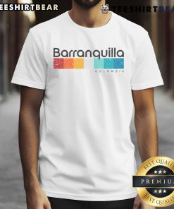 Alt Text: Happy Barranquilla Colombia retro style vintage t-shirt featuring vibrant colors and classic design elements.