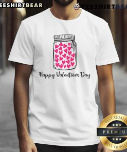 Happy Valentine's Day Hearts Valentine Jar T-Shirt design featuring colorful heart graphics and festive typography.