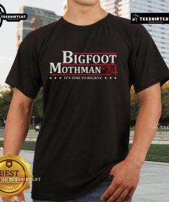 Hot Bigfoot Mothman 2024 Cryptid Election Campaign T-Shirt featuring vibrant designs of Bigfoot and Mothman.