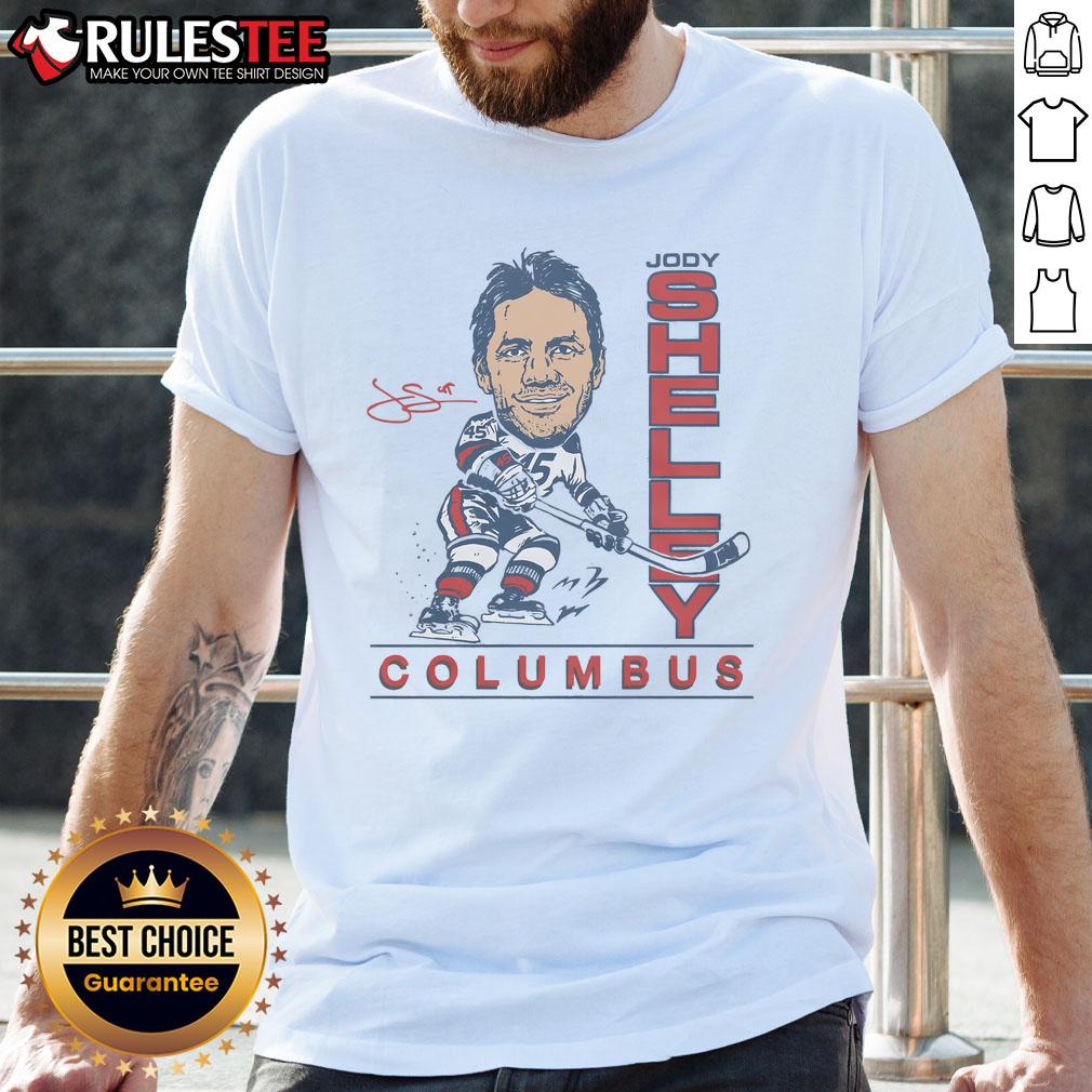 Hot Jody Shelley Columbus T Shirt Hot Jody Shelley Columbus T-Shirt featuring bold graphics and vibrant colors, perfect for Columbus Blue Jackets fans.