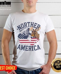 Hot North America USA Buying Canada 51st State T-Shirt featuring a bold graphic design and vibrant colors.