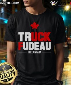 Hot Truck Fudeau Fck Free Canada T-Shirt showcasing a bold graphic design perfect for proud Canadians.