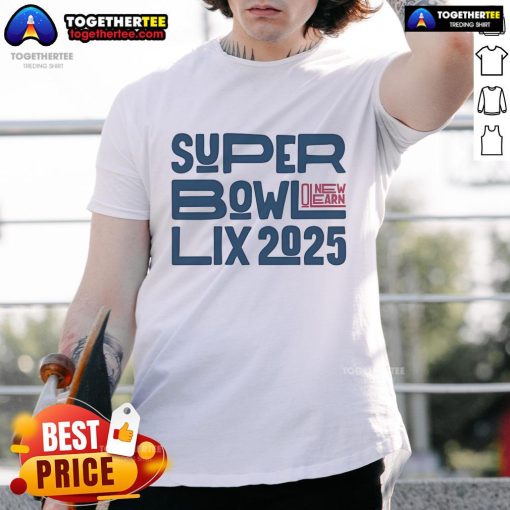 Hot Vintage Super Bowl LIX 2025 New Orleans T-Shirt featuring bold graphics and classic design for football fans.