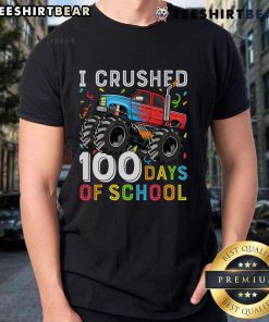 Alt Text: Kids' Nice 100 Days Of School Monster Truck T-Shirt featuring a colorful truck design and festive school-themed graphics.