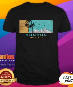 Family vacation T-shirt featuring a vibrant Cancun Mexico design, perfect for memorable trips and beach adventures.