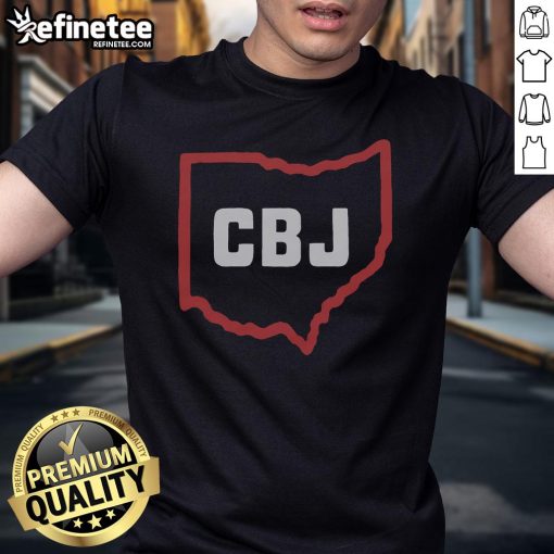 Nice CBJ Ohio T-Shirt featuring the Columbus Blue Jackets logo in vibrant colors on a casual style shirt.