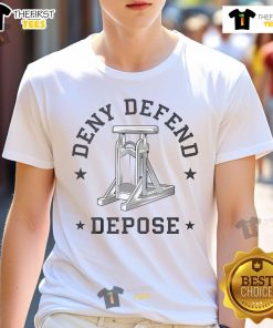 Stylish Nice Deny Defend Depose T-Shirt featuring bold graphics, perfect for expressing your unique style and message.