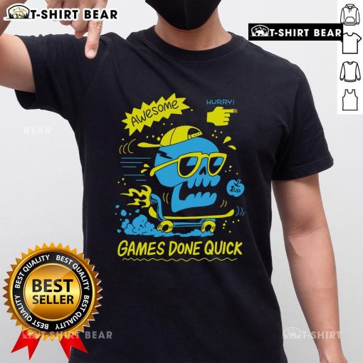 Nice GDQ Hurry Skater Skull T-Shirt featuring a bold skull graphic and vibrant colors, perfect for skate enthusiasts.