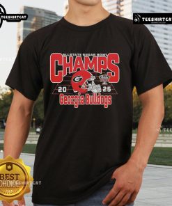 Nice Georgia Bulldogs Football 2025 Allstate Sugar Bowl Champions T-Shirt featuring team logo and vibrant colors.