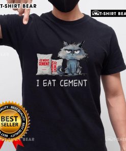 Funny cat meme T-shirt featuring a cat with the text 'Nice I Eat Cement' for humor lovers and cat enthusiasts.