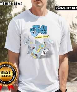 Funny Sharks Pool T-Shirt featuring 'Nice It'S Jeff Shark Vibes' design, perfect for summer and beach lovers.