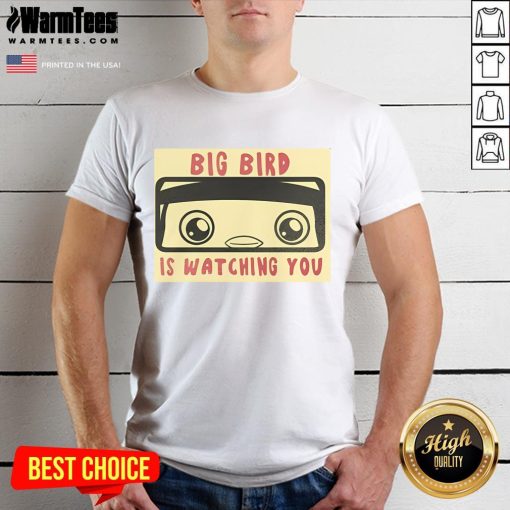 Nice Luca Netz Pudgy Penguins Big Bird t-shirt featuring a cute penguin design with Big Bird watching you.