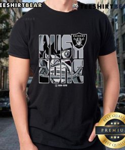 Las Vegas Raiders football logo T-shirt featuring a fun NFL Rush Zone cartoon design for fans.