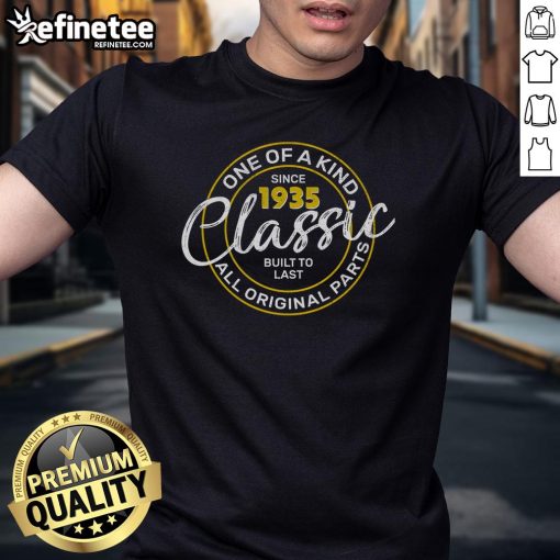 Unique 90th birthday T-shirt design, 'Nice One Of A Kind Since 1935', perfect for celebrating a milestone birthday.