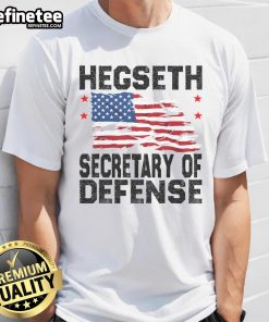 Alt Text: Nice Pete Hegseth Secretary of Defense Trump Pick MAGA T-Shirt featuring patriotic design and bold lettering.