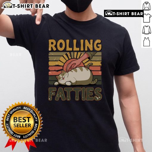 Funny cat t-shirt featuring a chubby kitten, perfect for cat lovers and owners who enjoy humor about their pets.