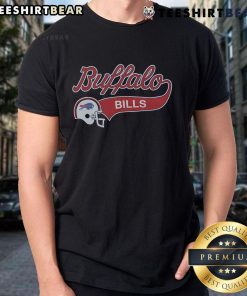 Nice Script Buffalo Bills Helmet T-Shirt featuring a stylish design for fans of the Buffalo Bills football team.