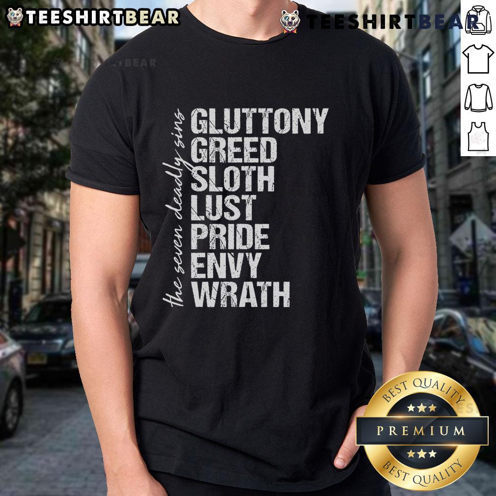 Nice Seven Deadly Sins Vintage Distressed T Shirt Vintage distressed t-shirt featuring the Seven Deadly Sins design, perfect for casual wear and fans of unique apparel.