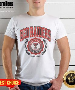 Nice Texas Tech Red Raiders team crest T-shirt featuring vibrant colors and logo, perfect for fans and game day attire.