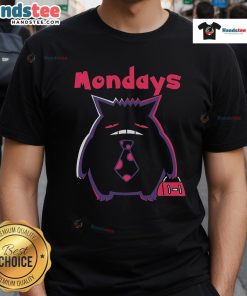Alt Text: Nice Tired Gengar Pokemon Mondays T-Shirt featuring a sleepy Gengar illustration, perfect for Pokemon fans.