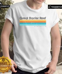 Vintage Great Barrier Reef Islands Australia retro t-shirt featuring colorful graphics and a classic style design.