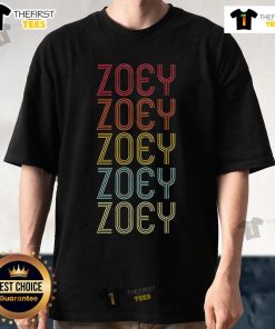 Nice Zoey Retro Wordmark Pattern Vintage Retro T-Shirt featuring colorful designs on a classic tee.