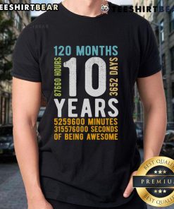 Official 120 Months 10th Birthday Vintage T-Shirt featuring retro design and festive colors for celebrating a decade.
