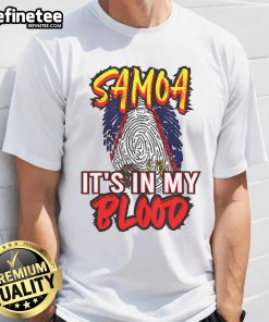 Official American Samoa Samoan Polynesian 'Its In My Blood' T-Shirt showcasing vibrant design and cultural pride.