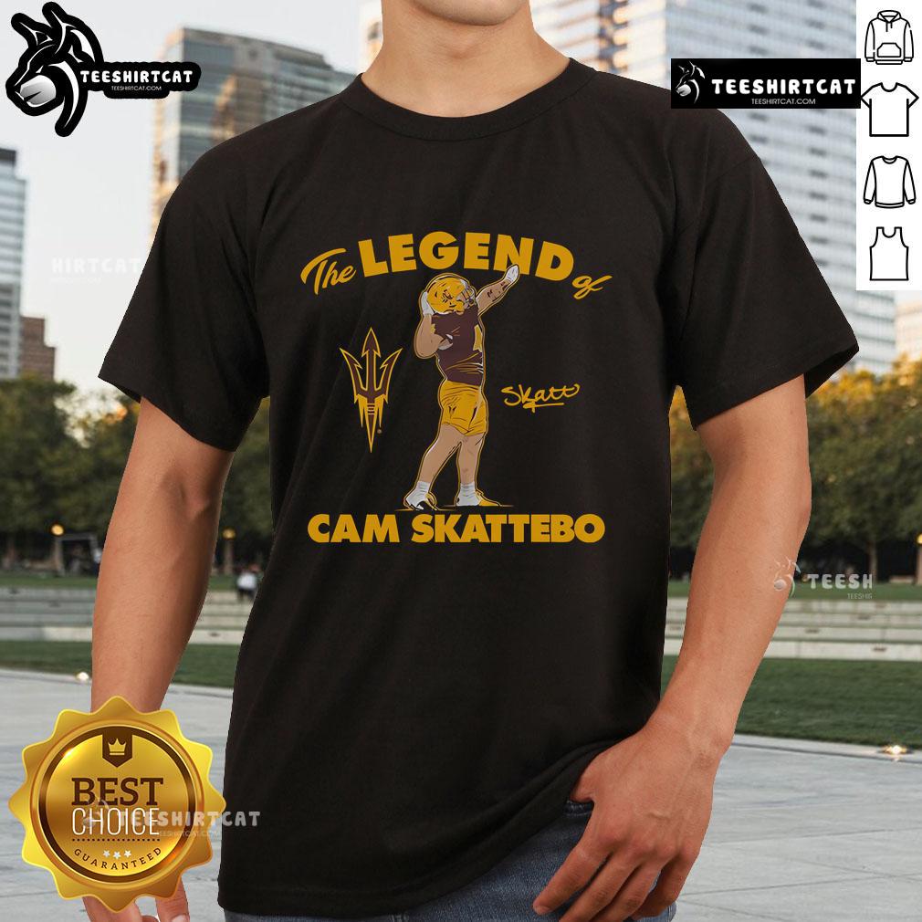 Official Arizona State Football The Legend Of Cam Skattebo T Shirt Arizona State Football The Legend Of Cam Skattebo T-Shirt featuring bold graphics and team colors for fans.