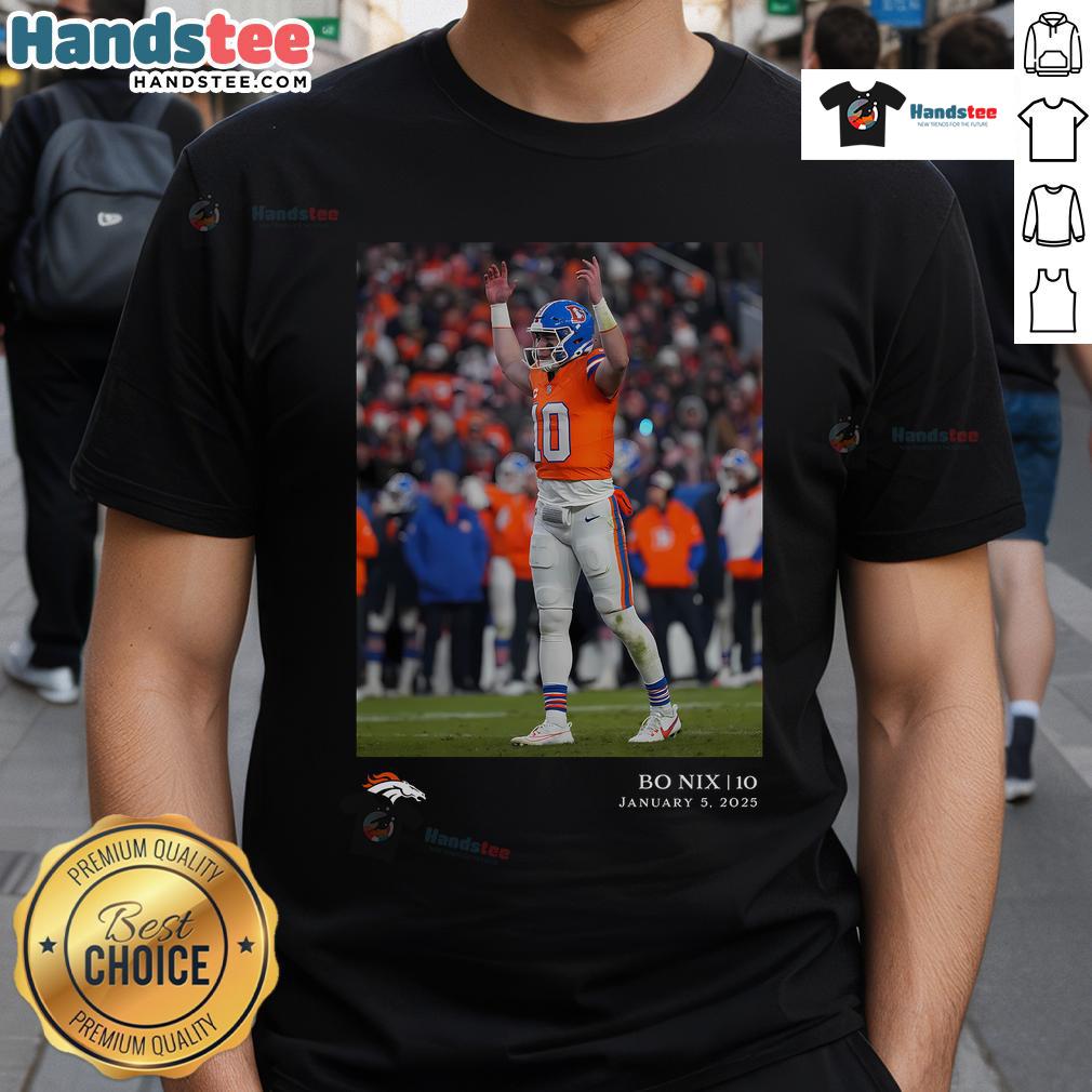 Official Bo Nix Denver Broncos Nfl Flash Features Week 18 T Shirt Official Bo Nix Denver Broncos NFL Flash Features Week 18 T-Shirt showcasing vibrant team colors and player graphics.