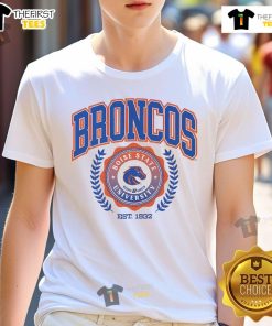 Official Boise State Broncos Team Crest T-Shirt featuring vibrant logo and team colors, perfect for fans and gamers.