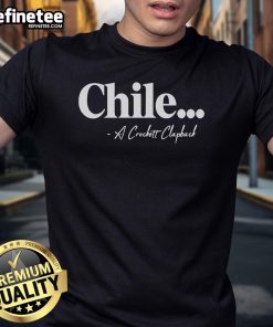 Official Chile A Crockett Clapback T-Shirt featuring bold graphic design and vibrant colors for stylish casual wear.