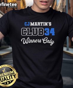 Alt Text: Official CJMartin's Club34 Winners Only T-Shirt featuring a bold design celebrating success and achievement.