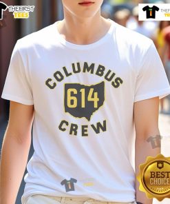 Official Columbus Crew 614 T-Shirt featuring bold team logo and vibrant colors, perfect for fans and supporters.