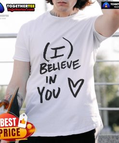 Official DJ Scheme wearing 'I Believe In You' T-shirt, showcasing a stylish and motivational fashion statement.