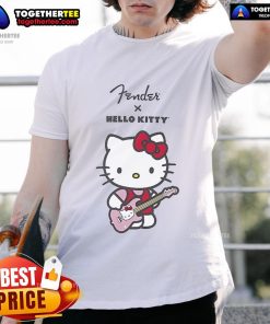 Alt Text: Official Fender X Hello Kitty Front Logo T-Shirt featuring a playful design with iconic logos and vibrant colors.