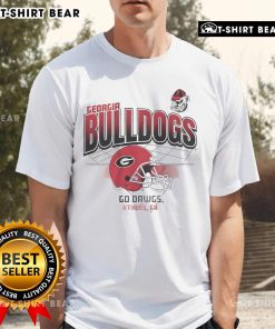 Official Georgia Bulldogs Football Go Dawgs T-Shirt featuring helmet design, perfect for fans in Athens, GA.