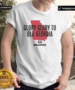 Official Georgia Bulldogs Glory Glory To Old Georgia T-Shirt featuring bold graphics and school colors for fans.