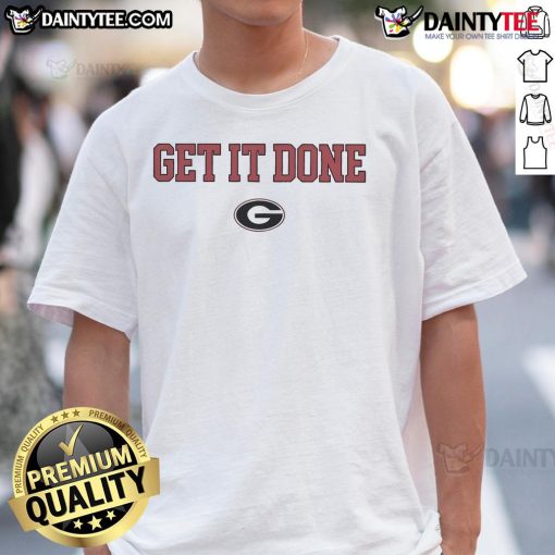 Official Georgia Get It Done 2025 T-Shirt featuring bold graphics and a modern design for supporters and fans.