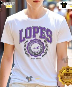 Alt Text: Official Grand Canyon Antelopes Team Crest T-Shirt featuring vibrant colors and logo, perfect for fans and supporters.