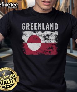 Official Greenland Flag Vintage Greenlander Flag T-Shirt featuring the iconic red and white design for proud Greenland fans.