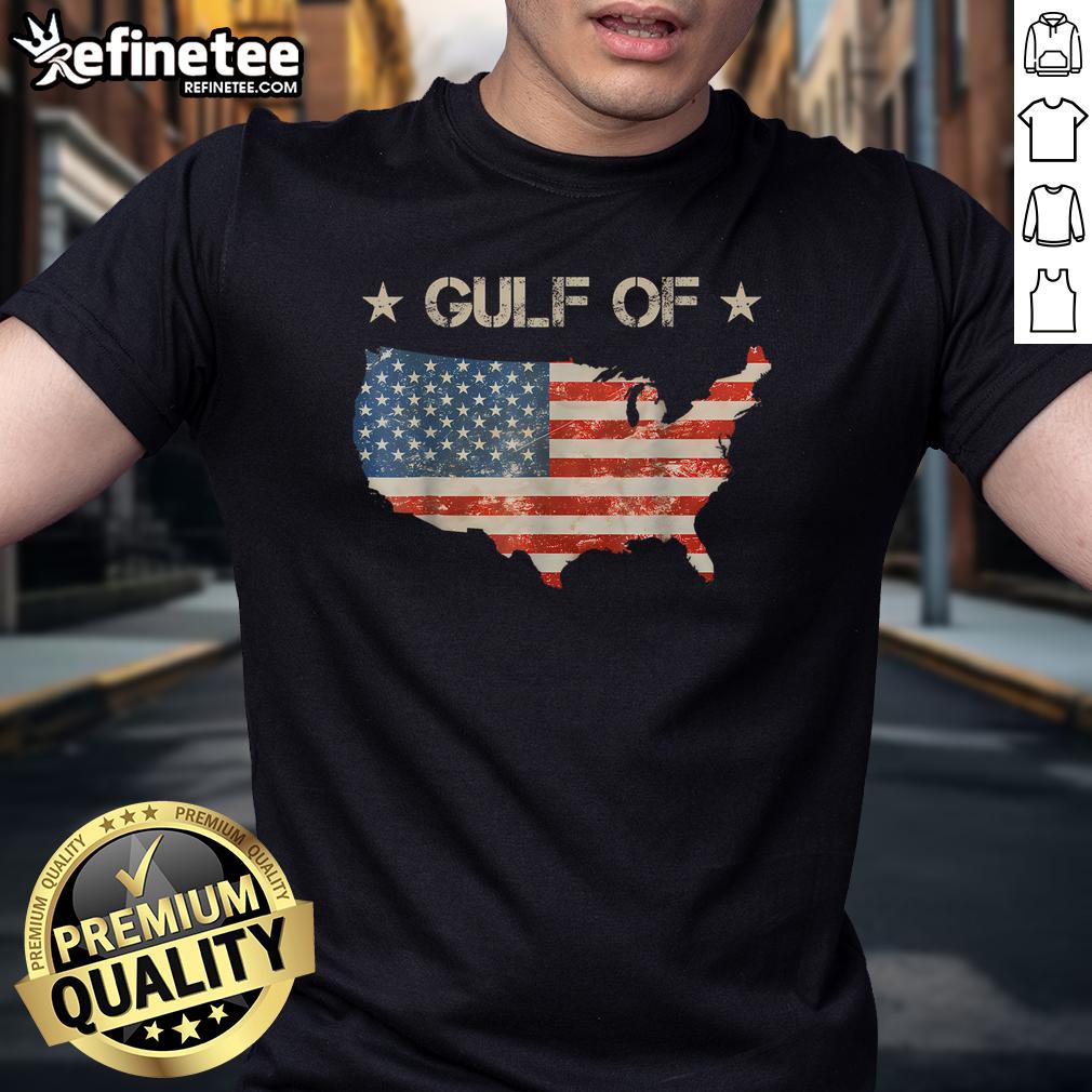 Official Gulf Of Usa America Funny Usa Flag T Shirt Funny USA flag T-shirt from Gulf of USA featuring a playful design, perfect for patriotic celebrations and casual wear.