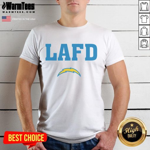 Official LAFD Los Angeles Chargers T-Shirt featuring vibrant team colors and logo for fans and supporters.