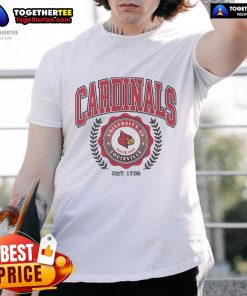 Official Louisville Cardinals Team Crest T-Shirt featuring the iconic red and black team logo on a stylish design.
