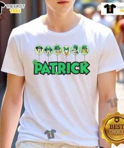 Official Mickey Mouse and Friends St Patrick's Day T-Shirt featuring vibrant graphics of beloved Disney characters celebrating.